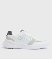 New Look Off White Colour Block Lace Up Chunky Trainers